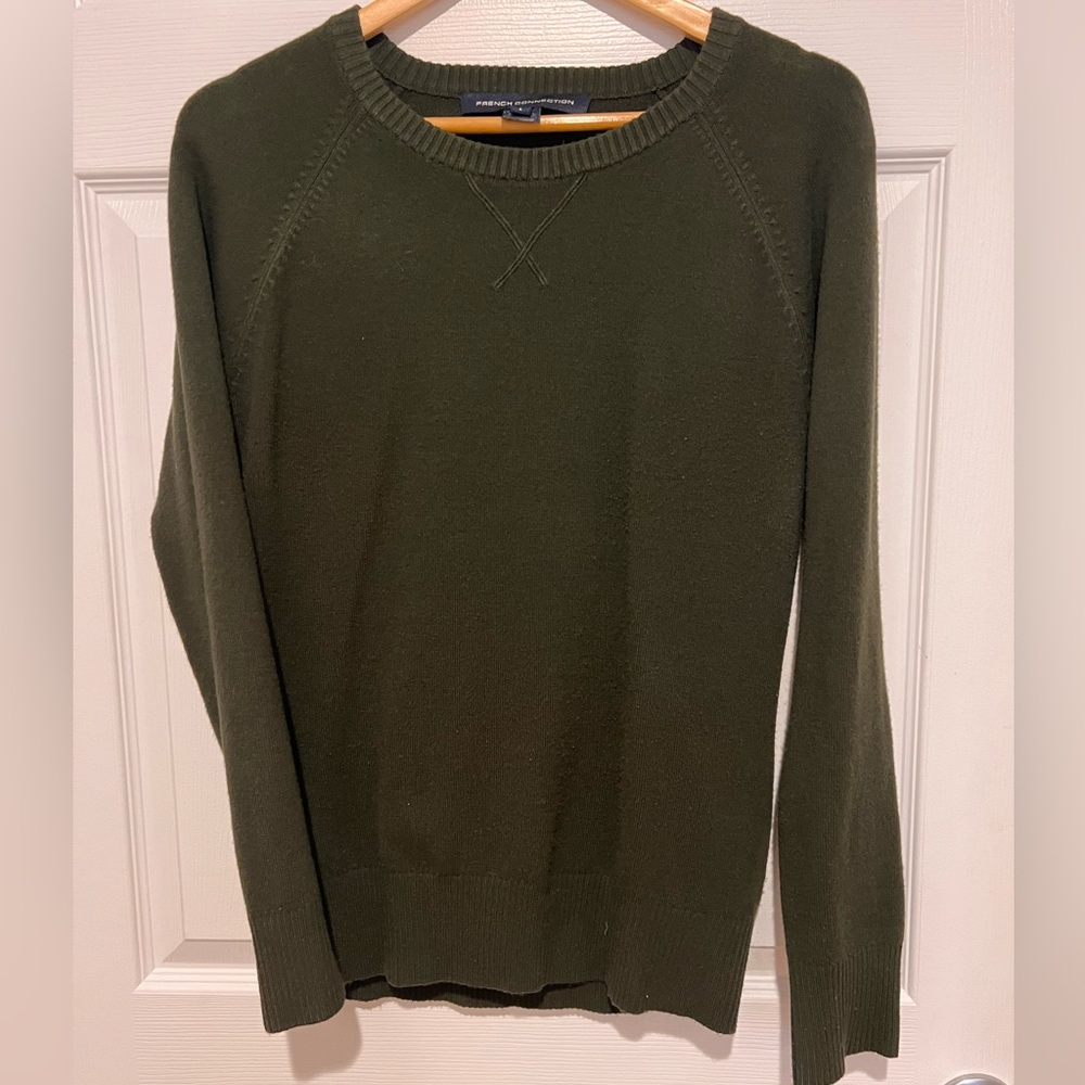 Olive green French Connection large super soft sweater. EUC.